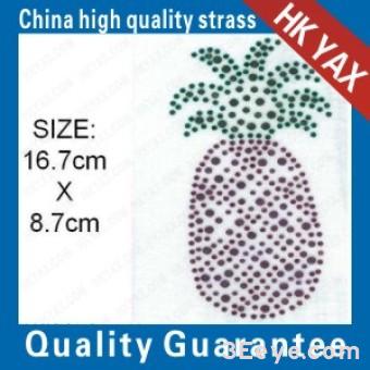 Real picture of Big Pineapple, motifs designs Rhinestone Transfer Customized